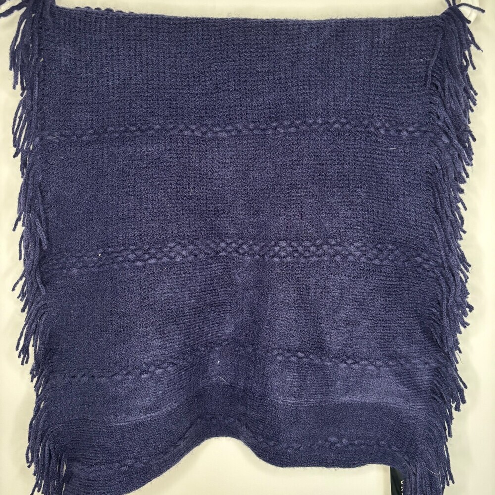 INTERNATIONAL CONCEPTS NEW Infinity Scarf Womens OS Navy Fringe Cable Knit